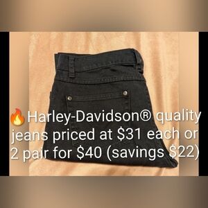 Authentic Harley-Davidson® Women's Soft & Light Black Jeans Size 4